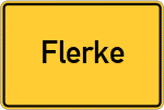 Place name sign Flerke