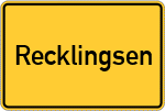 Place name sign Recklingsen