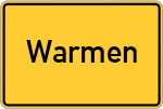 Place name sign Warmen, Ruhr