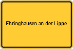 Place name sign Ehringhausen an der Lippe