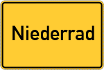 Place name sign Niederrad