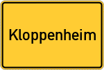 Place name sign Kloppenheim