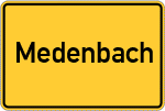 Place name sign Medenbach, Taunus