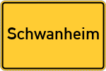 Place name sign Schwanheim, Bergstr