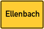Place name sign Ellenbach, Odenwald