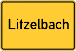 Place name sign Litzelbach, Odenwald