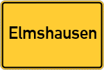 Place name sign Elmshausen, Kreis Bergstraße