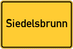 Place name sign Siedelsbrunn