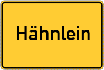 Place name sign Hähnlein