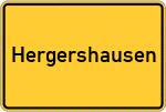 Place name sign Hergershausen, Kreis Dieburg