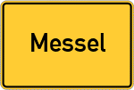 Place name sign Messel
