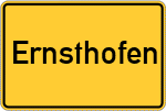 Place name sign Ernsthofen, Odenwald