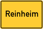 Place name sign Reinheim, Odenwald