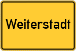 Place name sign Weiterstadt