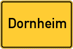 Place name sign Dornheim, Hessen
