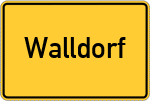 Place name sign Walldorf, Hessen