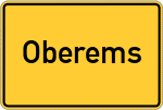 Place name sign Oberems, Taunus