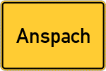 Place name sign Anspach, Taunus