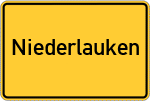 Place name sign Niederlauken
