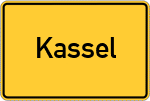Place name sign Kassel, Kreis Gelnhausen