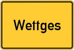 Place name sign Wettges