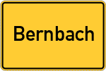 Place name sign Bernbach, Kreis Gelnhausen