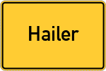 Place name sign Hailer, Kreis Gelnhausen
