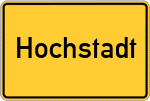 Place name sign Hochstadt, Hessen