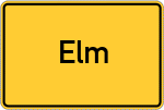 Place name sign Elm, Kreis Schlüchtern