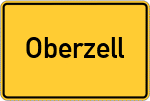 Place name sign Oberzell, Kreis Schlüchtern