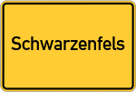 Place name sign Schwarzenfels, Kreis Schlüchtern