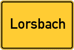Place name sign Lorsbach, Taunus