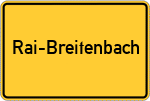 Place name sign Rai-Breitenbach
