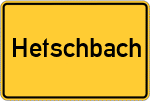 Place name sign Hetschbach, Odenwald
