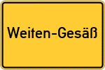 Place name sign Weiten-Gesäß
