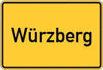 Place name sign Würzberg, Odenwald