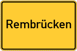 Place name sign Rembrücken