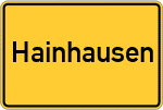 Place name sign Hainhausen, Kreis Offenbach am Main