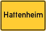 Place name sign Hattenheim, Rheingau