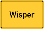 Place name sign Wisper