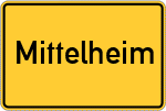 Place name sign Mittelheim, Rheingau