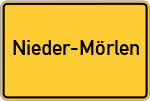 Place name sign Nieder-Mörlen