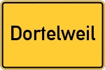 Place name sign Dortelweil