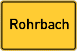 Place name sign Rohrbach, Kreis Büdingen, Hessen