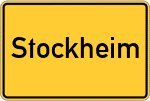 Place name sign Stockheim, Kreis Büdingen, Hessen