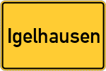 Place name sign Igelhausen, Kreis Büdingen, Hessen