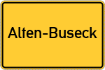 Place name sign Alten-Buseck