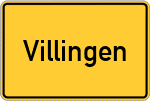 Place name sign Villingen, Kreis Gießen