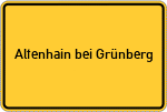 Place name sign Altenhain bei Grünberg, Hessen