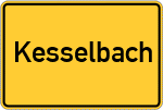 Place name sign Kesselbach, Kreis Gießen